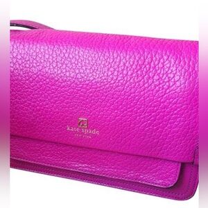 Pink/Magenta Kate Spade pebbled Leather Cross Body